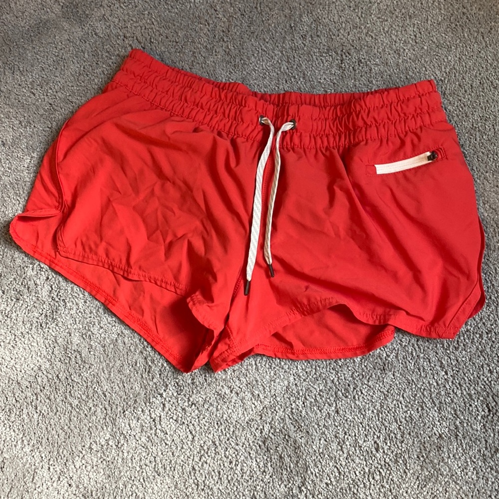 Red athletic shorts